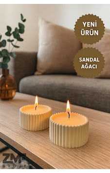 Kase İçinde 2'li Sandal Ağacı Kokulu Mum Set Beyaz Kase İçinde 2'li Sandal Ağacı Kokulu Mum Set Beyaz