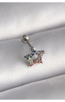 Tragus Piercing 316l Çelik Gümüş Renk Zirkon Taşlı Yıldız Model Tragus Piercing 316l Çelik Gümüş Renk Zirkon Taşlı Yıldız Model