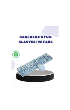 Home Kablosuz Retro Klavye Ve Mouse Seti 104 Tuşlu, Sessiz Yazım Home Kablosuz Retro Klavye Ve Mouse Seti 104 Tuşlu, Sessiz Yazım