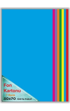 Fon Kartonu 7 Renk Karışık 50X70 100'Lü 120 gr