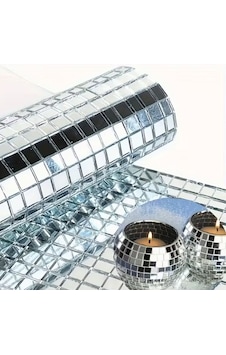 Buffer Kare Silver Cam Mozaik Fayans Çıkartmaları El İşi Kare Cam Fayans Kendinden Yapışkanlı Aynalı Dekor Panel 30x30 Cm Buffer Kare Silver Cam Mozaik Fayans Çıkartmaları El İşi Kare Cam Fayans Kendinden Yapışkanlı Aynalı Dekor Panel 30x30 Cm