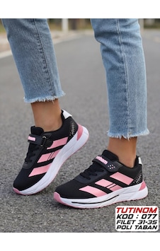 Papucumun Dünyası Tutinom Unisex Çocuk Spor Ayakkabı Kız Ve Erkek Siyah - Pembe