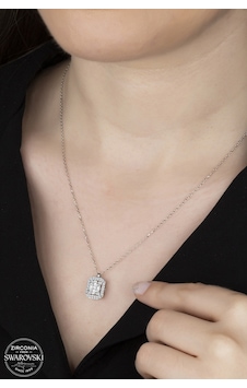 Union Swarovski Zirconia Kadın Octagon Gümüş Kolye Union Swarovski Zirconia Kadın Octagon Gümüş Kolye