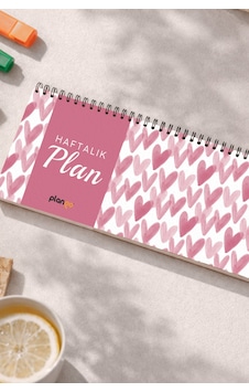 Tarihsiz Spiralli Haftalık Masaüstü Planlayıcı - Kalpler - 10x30 Cm Plango Turkuaz Tarihsiz Spiralli Haftalık Masaüstü Planlayıcı - Kalpler - 10x30 Cm Plango Turkuaz