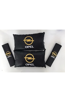 Opel Nakışlı Astra Corsa Deri 1 Çift Boyun Yastık Ve 1 Çift Kemer Opel Nakışlı Astra Corsa Deri 1 Çift Boyun Yastık Ve 1 Çift Kemer