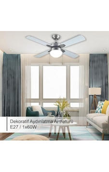 Rubenis RBT424 Slv Glob Tavan Vantilatörü Rubenis RBT424 Slv Glob Tavan Vantilatörü