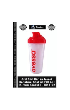 Özel Seri Karışık İçecek Karıştırıcı Shaker 700 Cc Kırmızı Kapak - 8x48+37