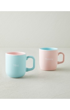 Mini&mummy Seramik İkili Kupa 150-230 Ml Mavi - Pembe Mini&mummy Seramik İkili Kupa 150-230 Ml Mavi - Pembe