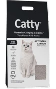 Catty Aktif Karbonlu Bentonit Kedi Kumu Mükemmel Topaklaşma ve Koku Kontrolü 10 L Catty Aktif Karbonlu Bentonit Kedi Kumu Mükemmel Topaklaşma ve Koku Kontrolü 10 L