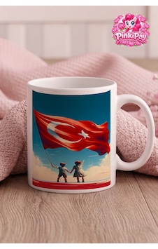23 Nisan Özel Al Sancak Altında Çocuk Kupa Beyaz 23 Nisan Özel Al Sancak Altında Çocuk Kupa Beyaz