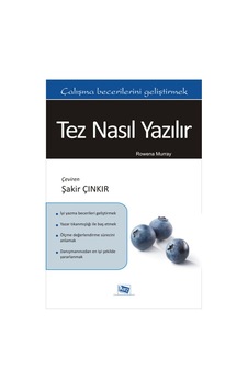 Tez Nasıl Yazılır - Rowena Murray - Anı Yayıncılık Tez Nasıl Yazılır - Rowena Murray - Anı Yayıncılık