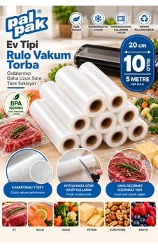Ev Tipi Vakum Rulo En:20 Cm Boy:5 Metre 10 Adet Beyaz