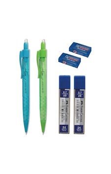 Tri Click Versatil Kalem 0.7 Mm 2 Adet 0.7 Mm Uç 2 Adet Sınav Silgi 2 Adet Siyah