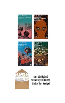 H. G. Wells 4 Kitap Bilim Kurgu Seti + Okuma Sticker'ları H. G. Wells 4 Kitap Bilim Kurgu Seti + Okuma Sticker'ları