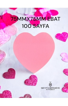 7,5x7,5 Cm Ebat Kalp Şekilli Yapışkanlı Kağıt 100 Yaprak Post-it Not Kağıdı 7,5x7,5 Cm Ebat Kalp Şekilli Yapışkanlı Kağıt 100 Yaprak Post-it Not Kağıdı
