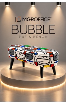 Bubble Modern Desenli Puf Bench Salon, Yatak Odası Ve Ofis ' Çok Renkli ' Çok Renkli Bubble Modern Desenli Puf Bench Salon, Yatak Odası Ve Ofis ' Çok Renkli ' Çok Renkli