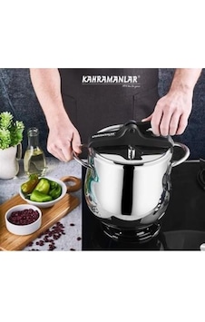 Kahramanlar 5 L Platin Güveç Düdüklü Tencere Gümüş - Siyah Kahramanlar 5 L Platin Güveç Düdüklü Tencere Gümüş - Siyah