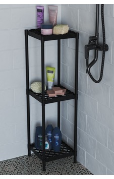 Lotus 3 Raflı Banyo Duş Şampuanlık Havlu Rafı Duş Rafı Standı Siyah Lotus 3 Raflı Banyo Duş Şampuanlık Havlu Rafı Duş Rafı Standı Siyah