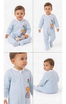 Veraura Lifestyle 6/48 Ay Kapitoneli Nakışlı Bebek Uyku Tulumu Mavi