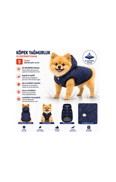 Köpek Yağmurluk S Beden Boyun Çapı 24 Cm Su Geçirmez Kapüşonlu Çıtçıtlı - Lacivert Köpek Yağmurluk S Beden Boyun Çapı 24 Cm Su Geçirmez Kapüşonlu Çıtçıtlı - Lacivert