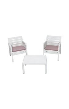 Lara 1 1 S Bahçe Takımı Balkon - Bahçe - Teras Mobilyası / Beyaz Lara 1 1 S Bahçe Takımı Balkon - Bahçe - Teras Mobilyası / Beyaz
