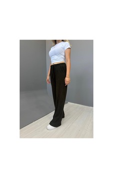Cool Tarz Kadın Jakarlı Salaş Bağcıklı Pantolon - Haki Haki Cool Tarz Kadın Jakarlı Salaş Bağcıklı Pantolon - Haki Haki