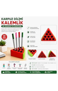 3d Baskı Karpuz Kalemlik Kırmızı 3d Baskı Karpuz Kalemlik Kırmızı
