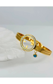 Gold Zirkon Taşlı Çelik Çelik Bileklikler 60 Cm - Kbl0356 Çok Renkli Gold Zirkon Taşlı Çelik Çelik Bileklikler 60 Cm - Kbl0356 Çok Renkli