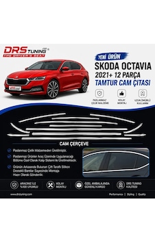 Skoda Octavia 2021+ Krom Cam Çerçevesi 12 Parça