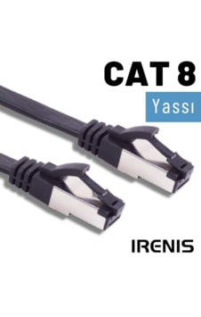 Irenıs 10 Metre Cat8 Yassı Ftp Lsnh Ethernet Patch Kablo Irenıs 10 Metre Cat8 Yassı Ftp Lsnh Ethernet Patch Kablo