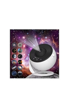 Galaxy Projektor Yıldızlı Gökyüzü Gece Lambası 12 Film Diskli Galaksi Işık Projektörü Gri - 787200985