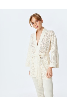 Koton Pamuklu Geniş Kol Kuşak Detaylı Uzun Kroşe Kimono Ceket Ekru 5sak50012uk Ekru Koton Pamuklu Geniş Kol Kuşak Detaylı Uzun Kroşe Kimono Ceket Ekru 5sak50012uk Ekru