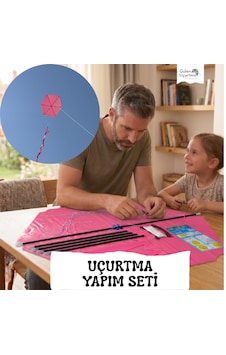 Uçurtma Yapım Seti / Naylon Altıgen / Plastik Çıtalı / Pembe Uçurtma Yapım Seti / Naylon Altıgen / Plastik Çıtalı / Pembe