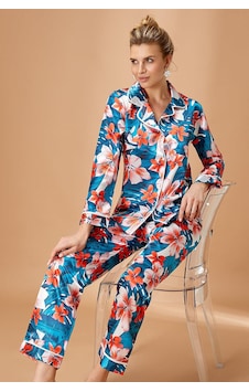 Nurteks 5654x Kadın Büyük Beden Saten Önden Düğmeli Uzun Kollu Pijama Takımı-yeşil YESIL Nurteks 5654x Kadın Büyük Beden Saten Önden Düğmeli Uzun Kollu Pijama Takımı-yeşil YESIL