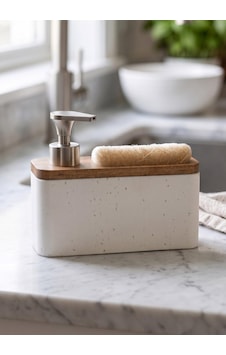 The Mia Travertine Süngerli Sıvı Sabunluk Beyaz 420 Ml