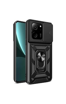 Kilifone - Xiaomi Uyumlu Mi 13t - Kılıf Sürgülü Kamera Korumalı Yüzüklü Çift Katman Zırh Tank Vega Kapak - Siyah Kilifone - Xiaomi Uyumlu Mi 13t - Kılıf Sürgülü Kamera Korumalı Yüzüklü Çift Katman Zırh Tank Vega Kapak - Siyah