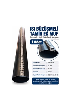 Tamflex 65mm/22mm 1mt Fermuarlı Yer Altı Kablo İçin Isı Büzüşmeli Tamir Ek Muf Borusu 3x25+16 - 3x70