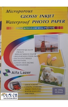 A4 250 G 20 Adet Parlak Fotoğraf Kağıdı Microporous Waterproof