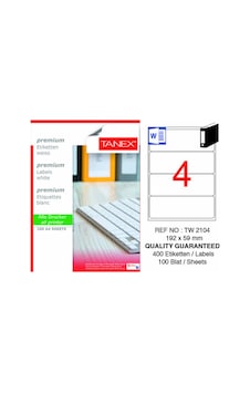 Laser Etiket 100 Lü 192x59mm Tw-2104 Tw2104las10100 0483