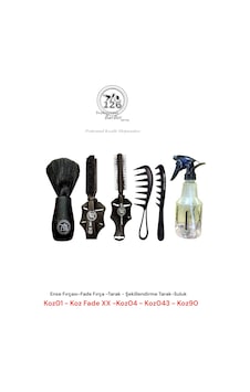 126 Koz 01 Ense Fırçası , Kozxx Fade Fırça , Koz04 Tarak , Koz043 Tarak ,koz90 Suluk / 5 Li Set 126 Koz 01 Ense Fırçası , Kozxx Fade Fırça , Koz04 Tarak , Koz043 Tarak ,koz90 Suluk / 5 Li Set