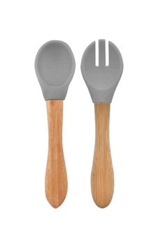 Oioi Mama Kaşığı + Çatal Powder Grey Gri Oioi Mama Kaşığı + Çatal Powder Grey Gri