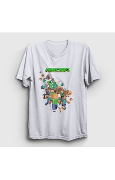 Presmono Unisex All Minecraft T-shirt Beyaz Presmono Unisex All Minecraft T-shirt Beyaz