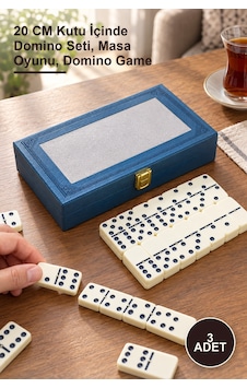 3 Adet Deri Kutulu Domino Oyunu 20 Cm Kutu İçinde Domino Seti, Masa Oyunu, Domino Game 3 Adet Deri Kutulu Domino Oyunu 20 Cm Kutu İçinde Domino Seti, Masa Oyunu, Domino Game
