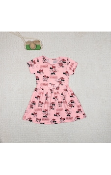 Momikon Minnie Mouse Kız Çocuk Kısa Kollu Pamuklu Elbise Pembe Momikon Minnie Mouse Kız Çocuk Kısa Kollu Pamuklu Elbise Pembe