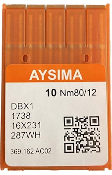 Aysıma Sanayi Tip Düz Dikiş Makina İğnesi İnce Dip Dbx1 Nm80/12 Aysıma Sanayi Tip Düz Dikiş Makina İğnesi İnce Dip Dbx1 Nm80/12