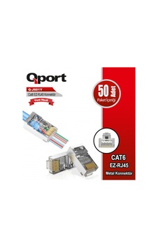 Mmb-trade Qport Q-j601y Cat6 50 Lik Paket Ezrj45 Metal Yeni Nesil Konnektör Mmbz