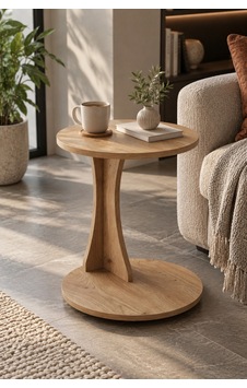 Sulorahome Yuvarlak C Yan Sehpa Bej Suntalam 38x55 Cm Sulorahome Yuvarlak C Yan Sehpa Bej Suntalam 38x55 Cm