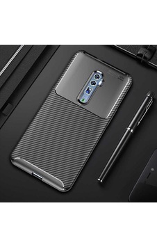 Oppo Reno 10x Zoom Kılıf Zore Negro Silikon Kapak Siyah