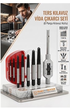 Ters Kılavuz Seti 6 Parça Kırık Ve Yalama Vida Çıkarıcı Kolu 723239 Ters Kılavuz Seti 6 Parça Kırık Ve Yalama Vida Çıkarıcı Kolu 723239
