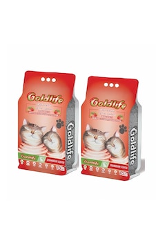 Goldlife Aktif Karbonlu Çilek Kokulu Kedi Kumu 10lt.x 2adet Goldlife Aktif Karbonlu Çilek Kokulu Kedi Kumu 10lt.x 2adet